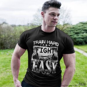 Фитнес тениска Train Hard Fight Easy