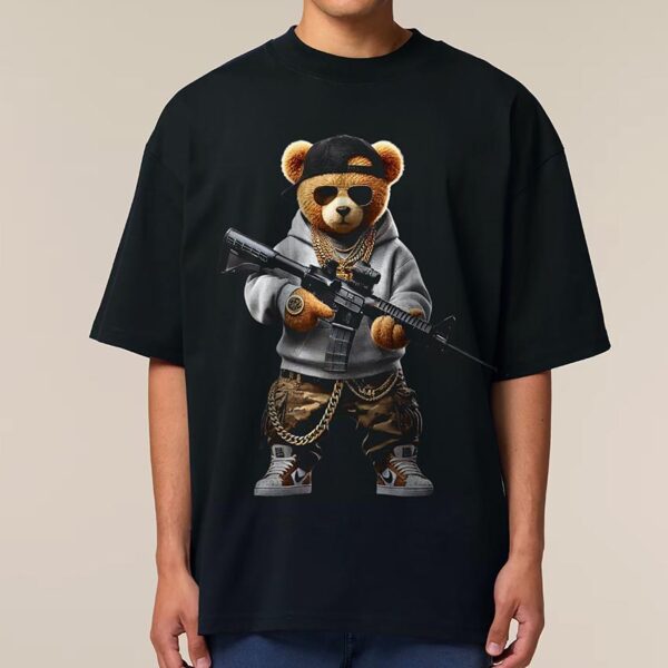 Teddy Bear Gangsta #01 - Овърсайз тениска